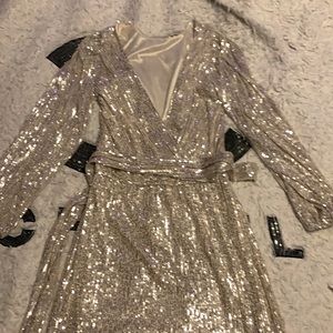 Shine All Day Sequin Mini Dress - Silver